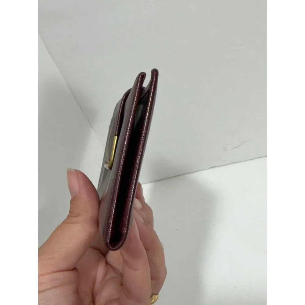 Buxton Vintage Burgundy Leather‎ Bifold Clutch Wallet Snap Closure checkbook